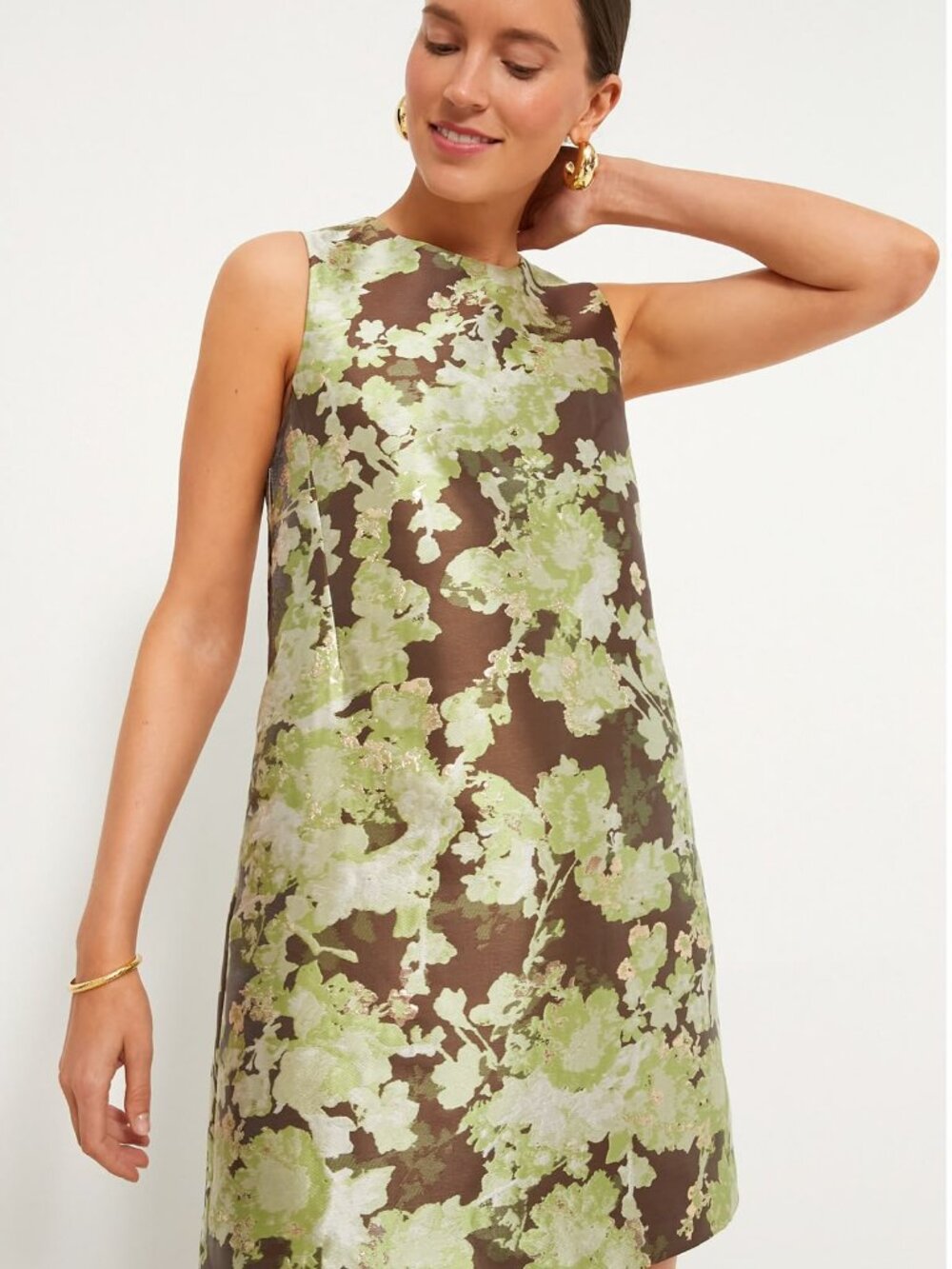 TUCKERNUCK Ellesmere Jacquard Marlowe Dress Brown Green Jacquard / Medium